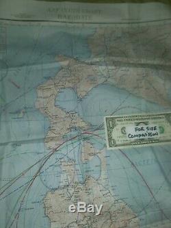 WW2 US. Army Air Force silk evasion map Hakodate, Japan 1943 edition size 23×23