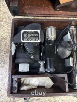 WW2 US Army Air Forces A-10a Aircraft Bubble Sextant w wood case. Mfg by Ansco