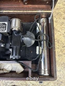 WW2 US Army Air Forces A-10a Aircraft Bubble Sextant w wood case. Mfg by Ansco