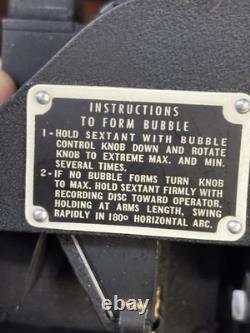 WW2 US Army Air Forces A-10a Aircraft Bubble Sextant w wood case. Mfg by Ansco