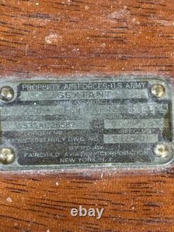 WW2 US Army Air Forces A-10a Aircraft Bubble Sextant w wood case. Mfg by Ansco