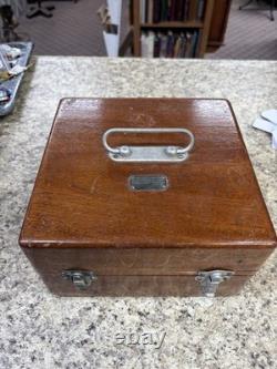 WW2 US Army Air Forces A-10a Aircraft Bubble Sextant w wood case. Mfg by Ansco