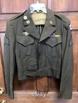 WW2 US Army Air Forces Ike Jacket Sergeant 5th Army Patch Named Uniform WWII BIN