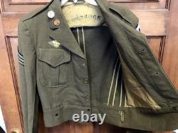 WW2 US Army Air Forces Ike Jacket Sergeant 5th Army Patch Named Uniform WWII BIN