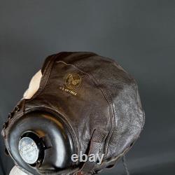 WW2 US Army Air Forces Pilot Leather A-11 Helmet Aviator Cap Fox Chase