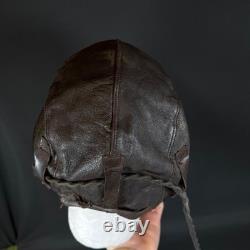 WW2 US Army Air Forces Pilot Leather A-11 Helmet Aviator Cap Fox Chase