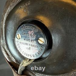 WW2 US Army Air Forces Pilot Leather A-11 Helmet Aviator Cap Fox Chase