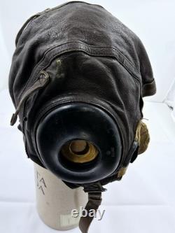 WW2 US Army Air Forces Type A-11 Spec 3189 Leather Flight Cap Helmet Large
