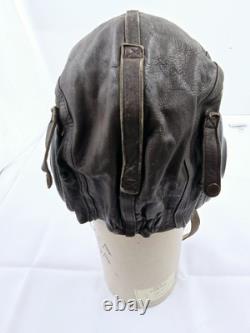 WW2 US Army Air Forces Type A-11 Spec 3189 Leather Flight Cap Helmet Large