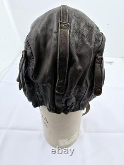 WW2 US Army Air Forces Type A-11 Spec 3189 Leather Flight Cap Helmet Large