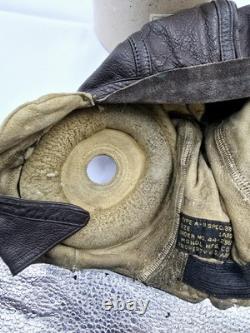 WW2 US Army Air Forces Type A-11 Spec 3189 Leather Flight Cap Helmet Large