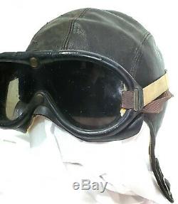 WW2 US Army Military AIR FORCE B-8 Flight Flying Goggles Polaroid With Helmet