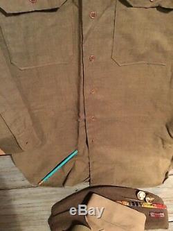 WW2 US Army Wool Uniform with Air Corps patch Overseas Cap And Accessories