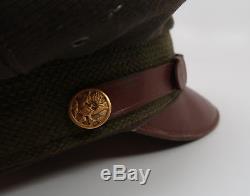 WW2 US Officer visor cap tunic hat Army Air Corp crusher pilot Bancroft Flighter