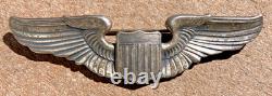 WW2 WWII Military USAAF US Army Air Force Sterling Silver 3' Pilots Wings