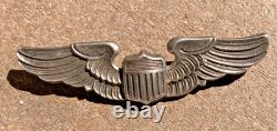 WW2 WWII Military USAAF US Army Air Force Sterling Silver 3' Pilots Wings