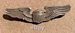 WW2 WWII Military USAAF US Army Air Force Sterling Silver 3' Pilots Wings