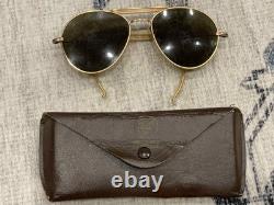 WW2 WWII USAAF US Army Air Force Pilot / Aviator Sunglasses Green Lenses + Pouch