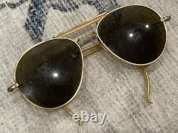 WW2 WWII USAAF US Army Air Force Pilot / Aviator Sunglasses Green Lenses + Pouch