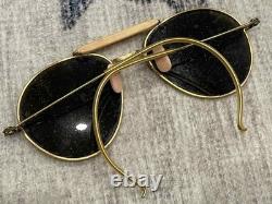 WW2 WWII USAAF US Army Air Force Pilot / Aviator Sunglasses Green Lenses + Pouch