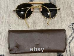WW2 WWII USAAF US Army Air Force Pilot / Aviator Sunglasses Green Lenses + Pouch