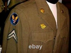 WW2 WWII US Army 99th Infantry Division with Air Corps Patch Ike Jacket Size 38R