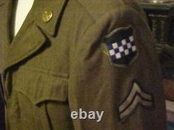 WW2 WWII US Army 99th Infantry Division with Air Corps Patch Ike Jacket Size 38R