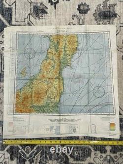 WW2 WWII US Army Air Force Silk Pilot Escape Map 1943 Kanazawa & Sendai JAPAN