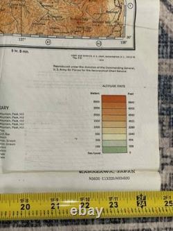 WW2 WWII US Army Air Force Silk Pilot Escape Map 1943 Kanazawa & Sendai JAPAN