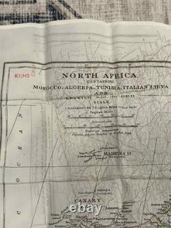 WW2 WWII US Army Air Force Silk Pilot Escape Map NORTH AFRICA Tunisia Algeria