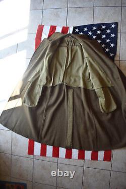 WW2 WWll US Army Air Force Long Wool Overcoat Trench Coat Winter Dress 40R 40 R