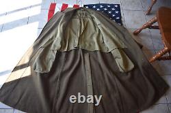 WW2 WWll US Army Air Force Long Wool Overcoat Trench Coat Winter Dress 40R 40 R