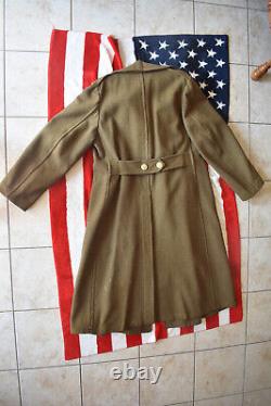 WW2 WWll US Army Air Force Long Wool Overcoat Trench Coat Winter Dress 40R 40 R