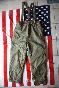 WW2 WWll US Army Air Force Type A-10 Alpaca Wool Pants Trousers 42 Suspenders