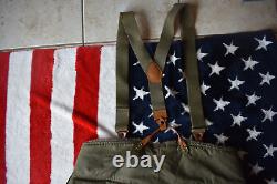 WW2 WWll US Army Air Force Type A-10 Alpaca Wool Pants Trousers 42 Suspenders