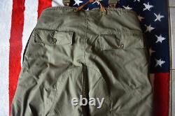 WW2 WWll US Army Air Force Type A-10 Alpaca Wool Pants Trousers 42 Suspenders