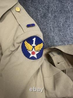 WW2 era US 1st Army Air Corps Air Force Officer's Khaki Summer Jacket Uniform