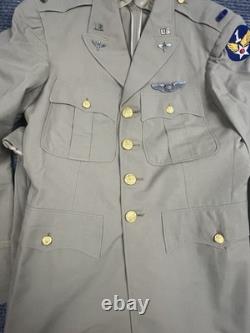 WW2 era US 1st Army Air Corps Air Force Officer's Khaki Summer Jacket Uniform