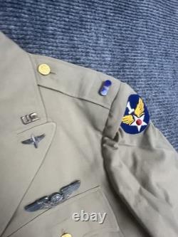 WW2 era US 1st Army Air Corps Air Force Officer's Khaki Summer Jacket Uniform