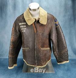WW2 officer US Army Air Force Corp leather D1 bomber jacket USAF DAKOTA QUEEN