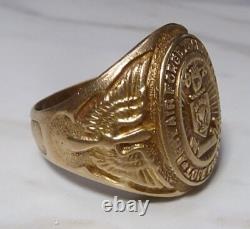 WWII 10k Gold ARMY AIR FORCE TECHNICAL SCHOOL LOVE FIELD, DALLAS Ring SZ 11.5
