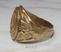 WWII 10k Gold ARMY AIR FORCE TECHNICAL SCHOOL LOVE FIELD, DALLAS Ring SZ 11.5