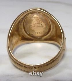 WWII 10k Gold ARMY AIR FORCE TECHNICAL SCHOOL LOVE FIELD, DALLAS Ring SZ 11.5