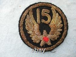 WWII 15th Army Air Forces Patch Bullion Italy Theater Made Ploesti Raid AAF WWII