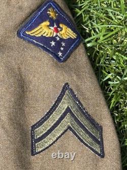 WWII 1942 Named US Army Air Forces Service Coat 38R Wool Serge 13th AAF Corporal