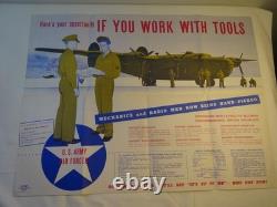 WWII 1942 Recruitment Brochure Poster ARMY AIR FORCES VG Large 18 x 24 COLOR