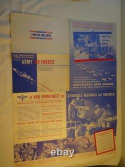 WWII 1942 Recruitment Brochure Poster ARMY AIR FORCES VG Large 18 x 24 COLOR