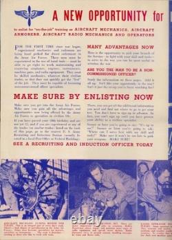 WWII 1942 Recruitment Brochure Poster ARMY AIR FORCES VG Large 18 x 24 COLOR