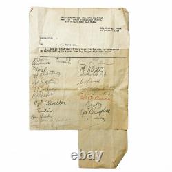 WWII 1943 Signature Sheet of 812 Bombardier Training Squadron Army Air Force