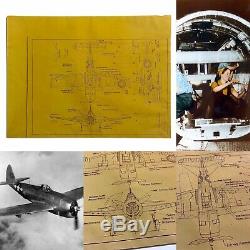 WWII 1944 U. S. Army Air Corps Republic P-47 Thunderbolt Blueprint WW2 Relic